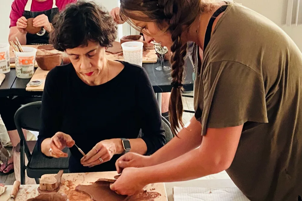 Pottery in progress at Evers Art Shop
